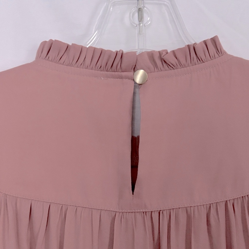 LOFT Mauve Blouse with Gold Buttons - Picture 5 of 9